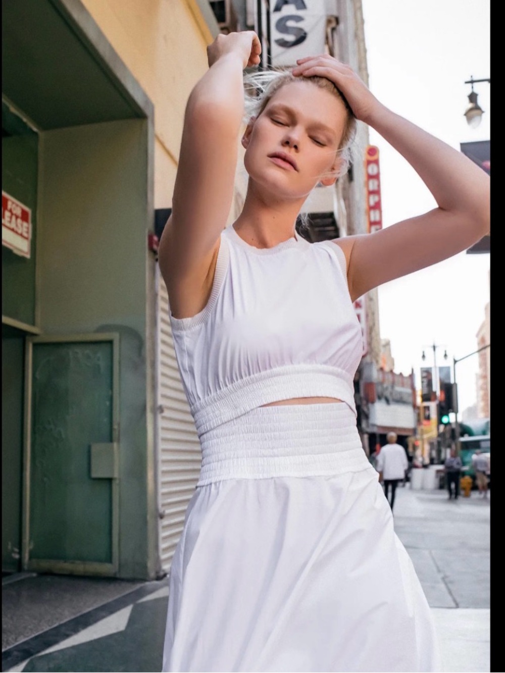 A.L.C. Ready to Wear Smocked Dress with Waist Cutout